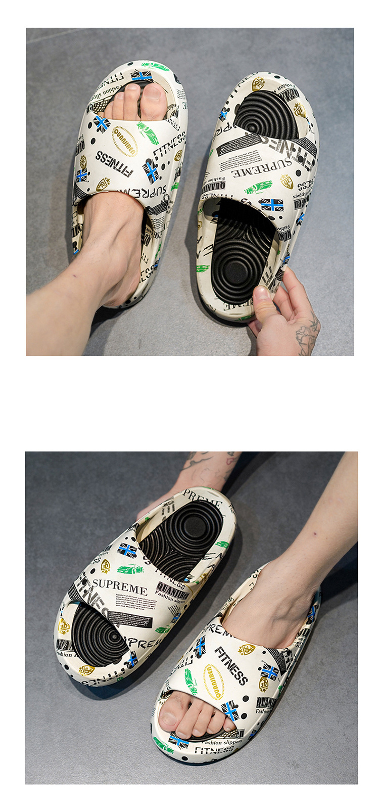 The Latest Models of EVA Shoes Men Slippers Bathroom Soft Anti-slip Beach Slides Shoes