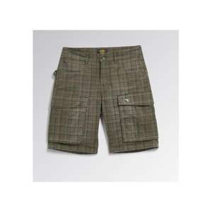 DIADORA UTILITY - 702.179824-70167/L <b>Plain</b>-<b>coloured</b>, aged-effect summer cargo bermuda green shorts WORK TROUSERS - Product Image 1