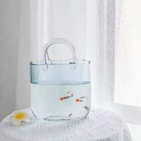Vase de sac à main créatif moderne Transparent hydroponique Aquarium Arrangement de fleurs fraîches Salon Salle à manger Table verre Internet