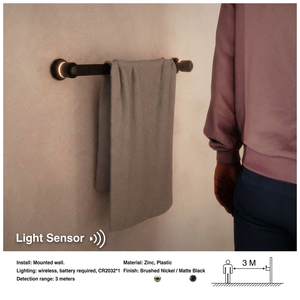 Porte-rouleau de papier toilette mural noir mat carré avec éclairage LED, distributeur de papier toilette moderne pour salle de bain - Product Image 3