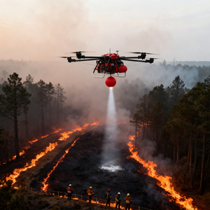 Dron de Emergencia Versátil NJ-MAS-FX1, Sin Escobillas, Carga Útil de 100 kg, Alcance de 4500 m, para Comunicación en Escenas de Incendio, Suministro Médico - Product Image 2
