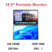 Moniteur portable double écran 18,5 pouces 100% SRGB 250 nits avec rotation à 360 degrés