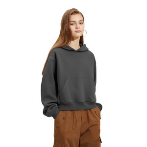 Sudadera con Capucha Corta de Cintura Alta, Personalizada, Holgada, 350G, 100% Algodón Puro, Gruesa, Unisex, a la Moda - Product Image 4