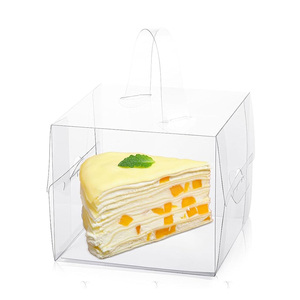 Mini Scatola Pieghevole Ecologica Riciclabile Personalizzata per Torte, Scatola Trasparente in Plastica PET PVC per Pasticceria e <span class=keywords><strong>Hamburger</strong></span> - Product Image 1