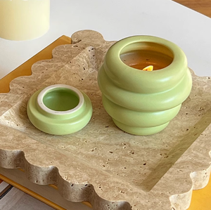 Venta al por mayor de lujo hecho a mano de múltiples formas de miel de <span class=keywords><strong>abeja</strong></span> tarro lindo romántico Festival regalo personalizado vacío cemento vela tarros con tapa - Product Image 4