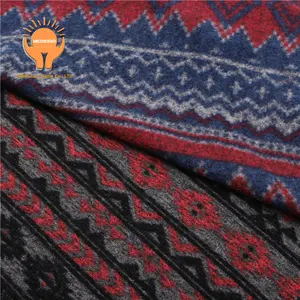 Factory Direct Supply Printed Crewel Fabric Woolen Fabric Printed Woolen Homewear Bedding Jacquard Knitted Fabrics