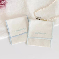 Bolsa de Lona de Algodón Hecha a Mano, Bolsa de Alta Gama con Tapa Abatible, Bolsa de Embalaje para Joyería, para Collares y Pendientes, con Logotipo Personalizado