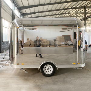 Customizable Stainless Steel Mirror Fast Food Truck Outdoor Snack Food Gourmet Hotdog Chips Winery Ice Cream Food Trailer - Product Image 1