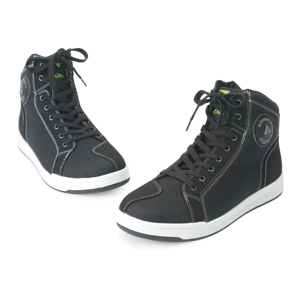 SOMMY Zapatos de moto de caña alta para hombre – Botas de carreras urbanas de lona con cremallera lateral y correa en el tobillo, antideslizantes, informales - Product Image 5
