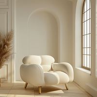 Fauteuil de salon moderne OEHOME à hauteur réglable, confortable, avec accoudoirs pivotants, en tissu de coton, pour salon, salle à manger, hôtel, appartement, chambre à coucher