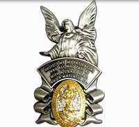 Insignia de metal con broche 3D para el sol, joyería religiosa de Jesús, tres dimensiones, de aleación de zinc, de metal antiguo, para el pecho