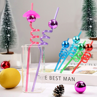 Pailles de fête réutilisables en plastique style disco des années 70 (sans mousse)