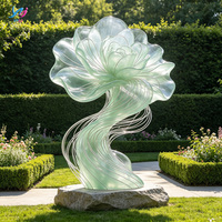 Escultura de Resina Transparente Gigante de Lujo con Flores, Decoración Duradera para Hoteles, Bodas, Escenarios, Ceremonias de Compromiso, Instalación Artística