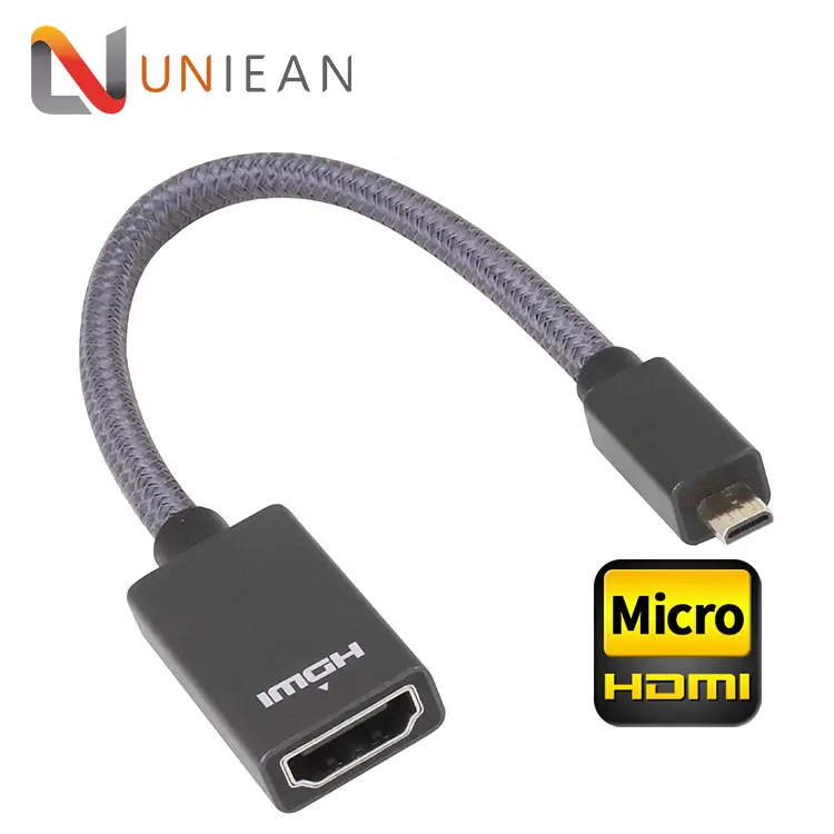 High Quality Good Price 4K*2K 18Gbps Micro HDMI to HDMI Female Connector Micro Adapter Cable