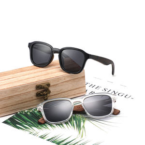 2024 marcos cuadrados de madera Unisex gafas de sol moda clásica hecha a mano fábrica gafas de sol de lujo gafas de sol hombres - Product Image 1