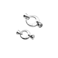 Personnalisé de haute qualité bricolage fabrication de bijoux fermoir en cuir en gros 925 bracelet collier non ternir fermoirs à ressort en argent sterling