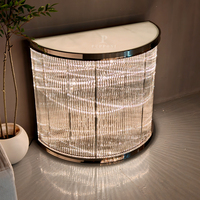 Table console moderne de luxe pour entrée, design miroir diamanté en cristal, haut de gamme pour salon, hôtel, villa, décoration intérieure