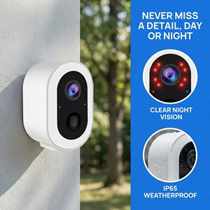 กล้องวงจรปิดไร้สาย 3MP WiFi พร้อมไฟสปอตไลท์ แบตเตอรี่ในตัว เซ็นเซอร์ PIR เสียงสองทาง ใช้งานได้นาน รองรับ Cloud และบันทึกข้อมูลลงการ์ด <span class=keywords><strong>TF</strong></span> ขายส่งจากโรงงาน - Product Image 4