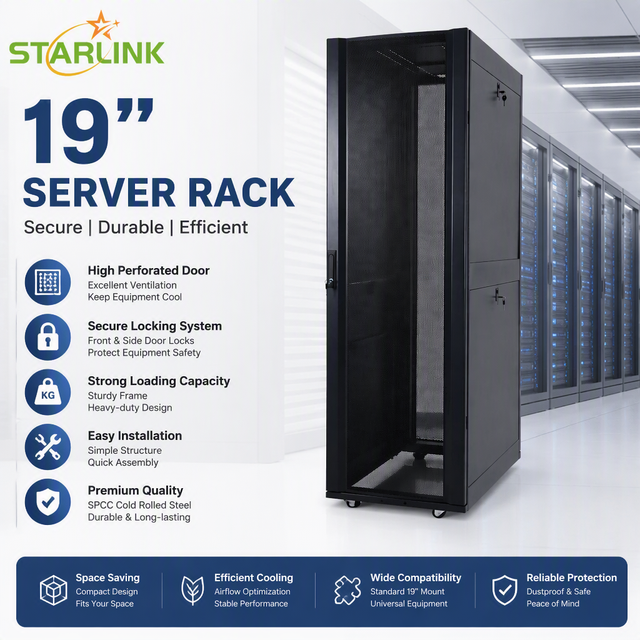 Starlink 42U Server Rack Cabinet 19 Inch Network Cabinet Floor Standing Data Center Rack Enclosure