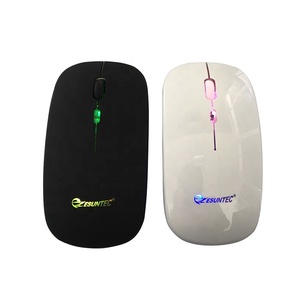 Esuntec MW-002R Best Verkopende 2.4G Slanke Draadloze Stille Platte Oplaadbare <span class=keywords><strong>USB</strong></span>-Muis Met 7 Kleuren Led-Licht