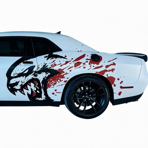 Calcomanía Lateral para Auto con Diseño de Salpicaduras de Sangre Hellcat, Adhesivo de Vinilo Impermeable, Par para Dodge Challenger y Grand Cherokee - Product Image 1
