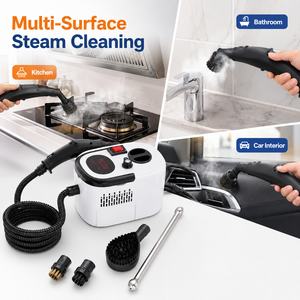เครื่องทำความสะอาดไอน้ำแบบพกพา 1500W แรงดันสูง ถังน้ำ 1200 มล. สำหรับบ้าน รถยนต์ ห้องครัว รับผลิตแบบ OEM ODM - Product Image 2