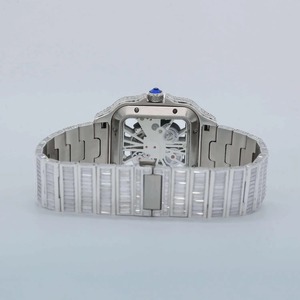 Nueva moda de los hombres declaración de moda de dos tonos esqueleto HIP HOP lujo Moissanite relojes de diamantes para la venta de fabricante indio - Product Image 2