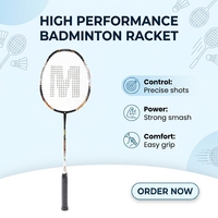 Raquette de badminton haut de gamme à haute tension avec cordage élastique et œillets d'absorption des chocs de haute technologie