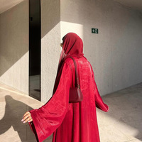 Robe longue pour femme, style Eid, avec ceinture, brodée, Abaya modeste, Kaftan marocain, Robe arabe unie pour l'été, Dubaï