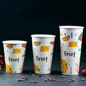 Gobelet en papier jetable écologique à paroi simple de 500 ml (16 oz) pour café, jus, lait, thé et autres boissons - Product Image 4