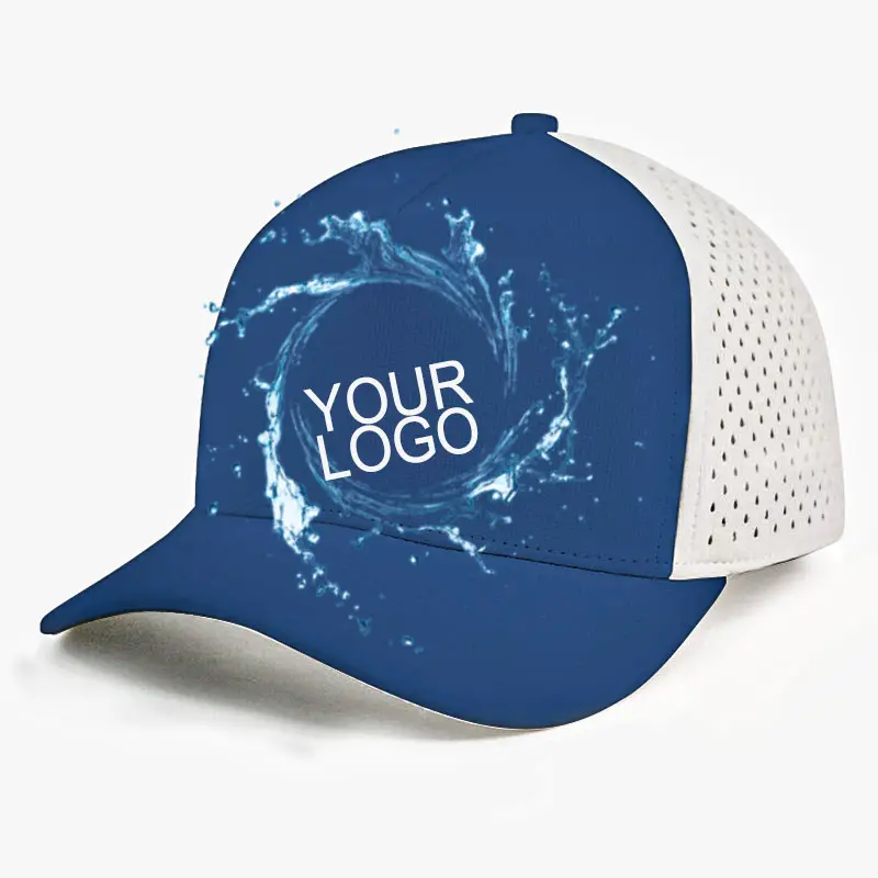 Topi performa pvc patch gorras 5 panel kedap air topi golf cepat kering dengan logo pvc karet kustom