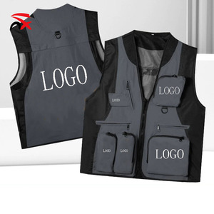 Wholesale Custom Logo Corduroy Multiple Pockets Sleeveless Jacket for Men
