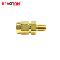 Adaptateur RF SMA mâle vers SSMA femelle 50 Ohm, connecteur droit plaqué or 12,4 GHz, faible VSWR