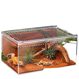 Terrario Rectangular de Acrílico de Alta Transparencia para Lagartos y Geckos, Ambiente Ecológico con Temática Desértica, Hábitat para Serpientes, Rana Arbórea - Product Image 5