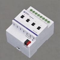 Module de contrôle de relais KNX 4 voies avec boutons manuels locaux, matériel de contrôle intelligent de l'éclairage configurable ETS pour usage commercial