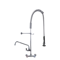 Robinet de cuisine mural robuste moderne pour hôtels et hôpitaux, avec douchette extractible de pré-évier, valve en laiton anti-fuite, garantie 5 ans