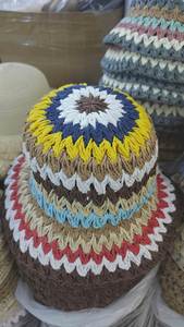 Chapeau de pêcheur en paille tressée colorée pour femme, été, effet amincissant, pour grandes têtes, creux et respirant - Product Image 2