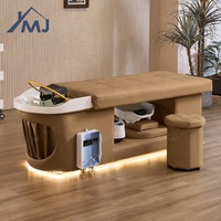 Équipement pour salon de coiffure Chaise de lavage des cheveux Shampooing Tête japonaise Lit spa avec LED