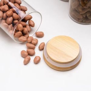 Vendita all'ingrosso Logo personalizzato cucina 12 pezzi vetro borosilicato spezie barattoli di stoccaggio con coperchio di bambù - Product Image 4