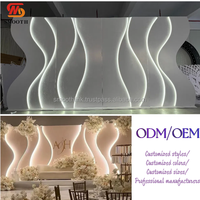 Fournisseur de décorations de mariage élégantes et luxueuses 2026, toile de fond murale en PVC acrylique blanc pour mariage