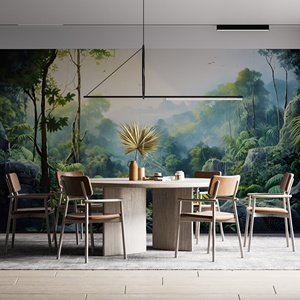 <span class=keywords><strong>Papier</strong></span> <span class=keywords><strong>peint</strong></span> mural personnalisé imperméable à l'eau, paysage naturel, décoration murale pour la maison, scène de <span class=keywords><strong>jungle</strong></span> - Product Image 1