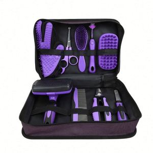 9-Piece <b>Pet</b> Grooming Kit: Dog & Cat Brush, Deshedding Comb, Nail <b>Clippers</b>, Scissors - Perfect Gift - Product Image 1