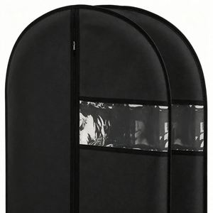 Non Woven Fabric Garment With Clear Window Suit Clothes Dust <b>Cover</b> Breathable Wardrobe Storage Bag for Hanging - Product Image 4