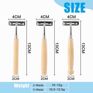 Eco-Friendly Biodegradable Custom Premium Twin Blade Stainless Steel Ready Stock Natural Bamboo <strong>Razor</strong> for Men - Product Image 2