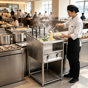 Cuisinière à nouilles verticale au gaz pour restaurant, 4 trous, 2800 Pa, en acier inoxydable, machine à cuire les pâtes commerciale - Product Image 6
