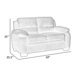 Hugh 58 Inch Loveseat Dark Gray Polyester Foam Cushioned Solid Wood Corner L-Shape Modern <b>Living</b> <b>Room</b> <b>Sofa</b> - Product Image 5