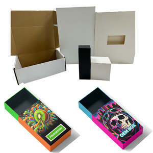 Boîtes cadeaux tiroir en papier personnalisées pliables avec fenêtre blister, pour outils de maquillage et accessoires de téléphone, idéales pour la vente au détail - Product Image 1