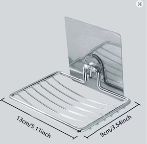 1PC-Porte-<span class=keywords><strong>savon</strong></span> en acier inoxydable sans poinçon sans clou Salle de bain monocouche Drain Tenture murale Sucker Soap Box Light Luxury Shelf - Product Image 5