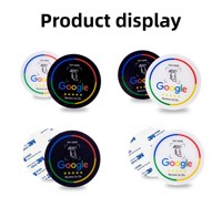 Carte NFC personnalisée pour avis Google, autocollant de table, puce acrylique NTAG213 NTAG215, impression numérique