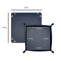 Plateau à dés pliable en cuir PU de forme carrée, portable, pour la maison, le salon, la salle de bain, la présentation de bijoux, plateau décoratif de table